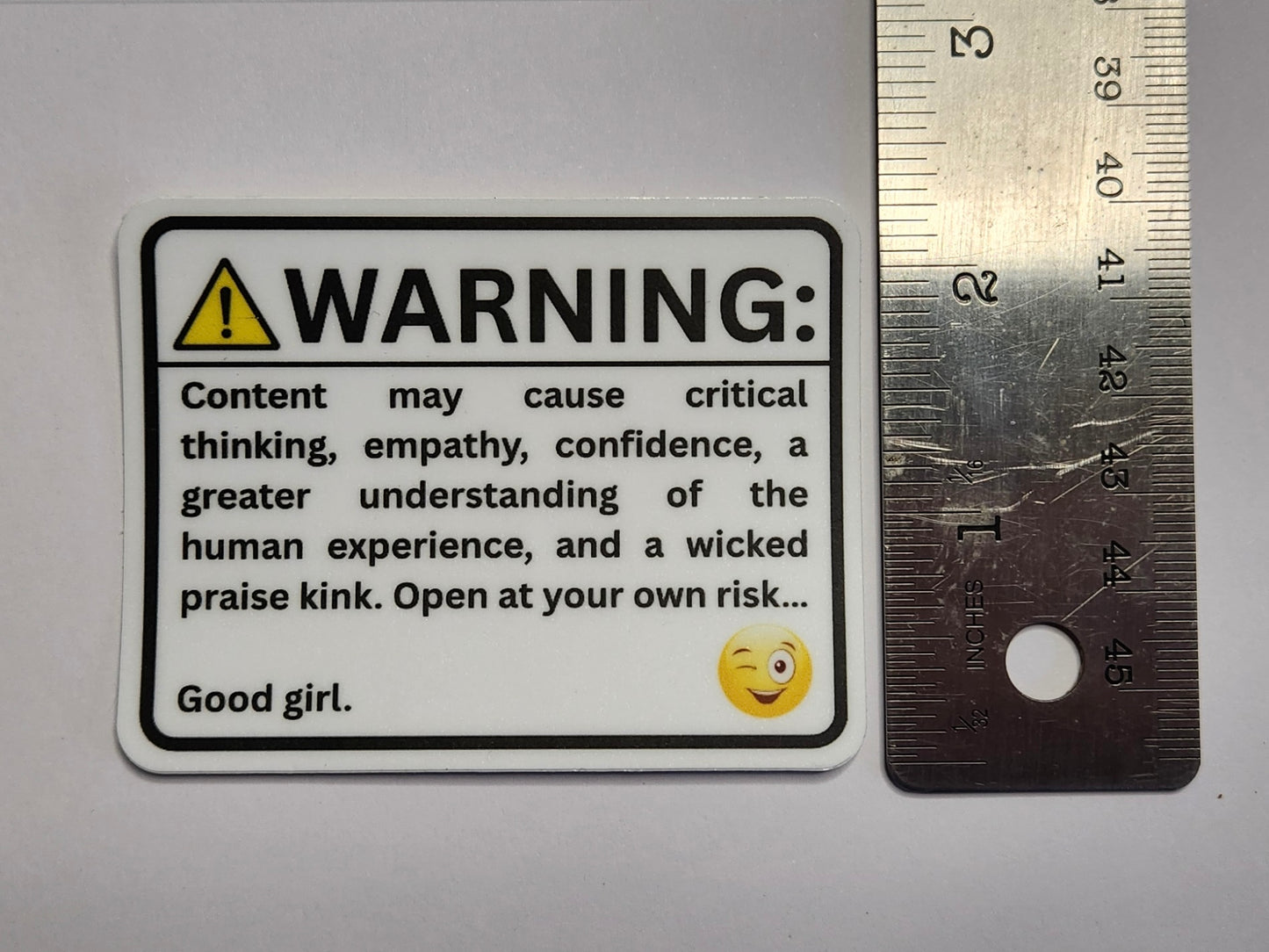 Warning Label for the Morally Grey Kindle - 2.25" x 3"