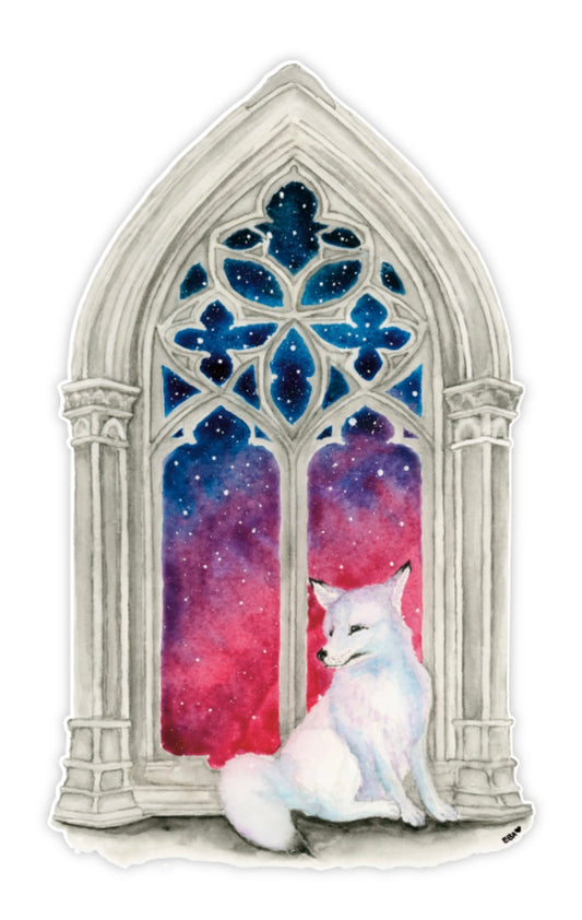 Fox in the Window Sticker - 3" x 1.75"
