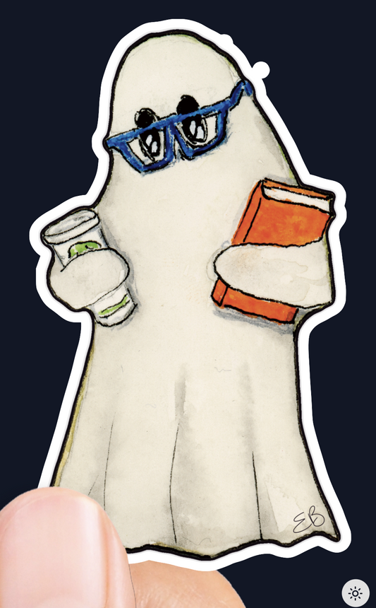 Lonely Ghost Book Club - Sticker - 2.5" x 1.5"